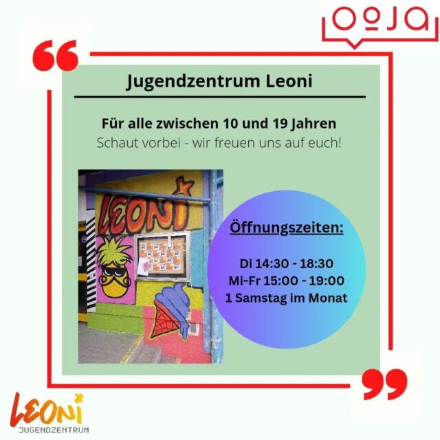 Heute stellt sich das Juz Leoni in Leonding vor - seid gespannt und schaut vorbei ✌️
@juz_leoni #juzleoni #leonding #oöja #offenejugendarbeit